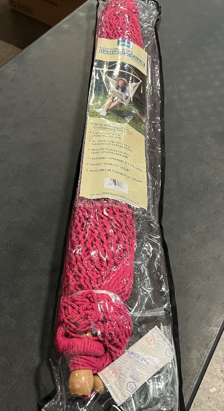 Photo 1 of Bliss Hammocks BHC-412PK Island Rope Hammock Chair w/ Spreader Bar & Hanging Hardware | 40-in. Wide | 265 Lb. Capacity (Pink)