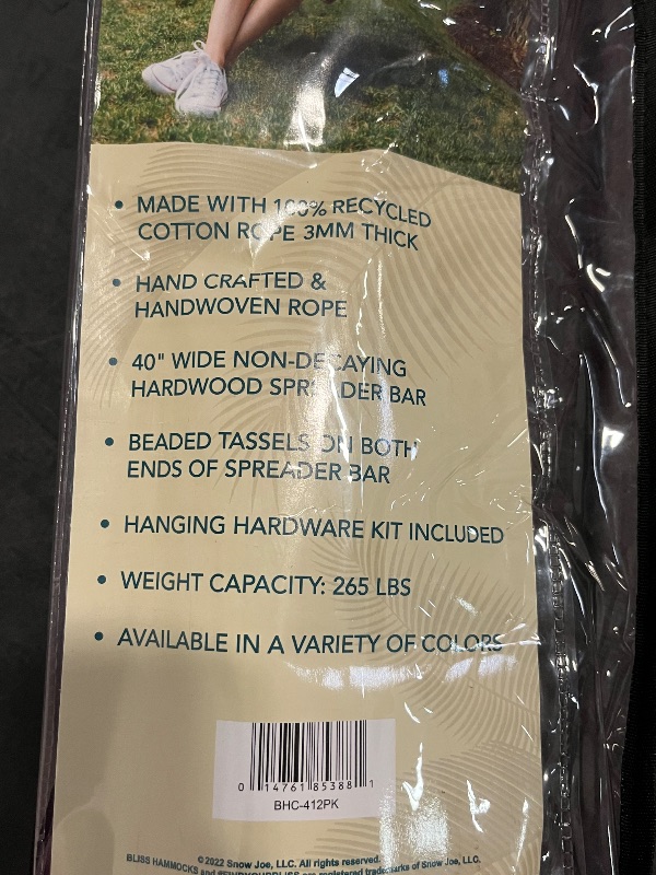 Photo 1 of Bliss Hammocks BHC-412PK Island Rope Hammock Chair w/ Spreader Bar & Hanging Hardware | 40-in. Wide | 265 Lb. Capacity (Pink)