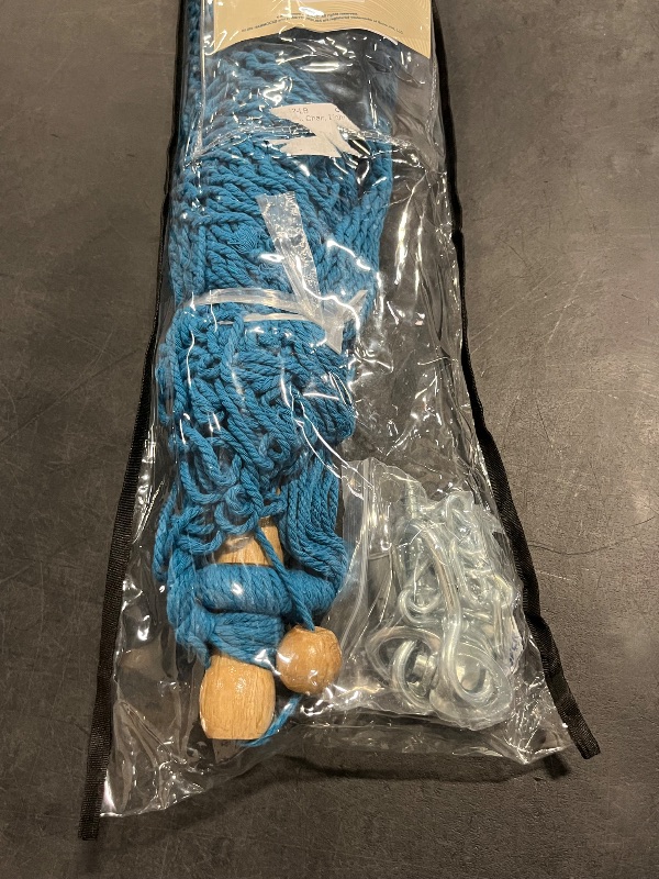 Photo 1 of Bliss Hammocks BHC-412LB Island Rope Hammock Chair W/ Spreader Bar & Hanging Hardware | 40-in. Wide | 265 Lb. Capacity (Light Blue)