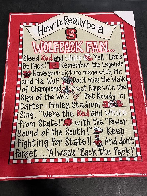 Photo 1 of " How to be a Wolfpack Fan' Canvas Poster 