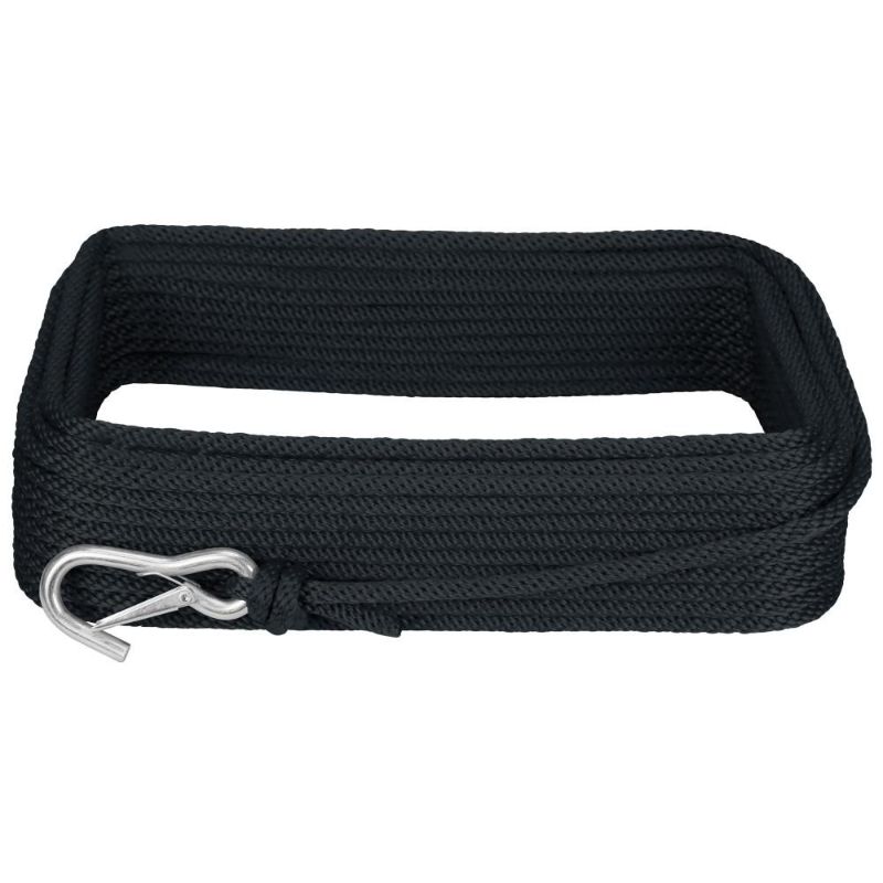 Photo 1 of BoatTector Solid Braid MFP Anchor Line with Snap Hook - 1/2 in. X 100 Ft., Black
