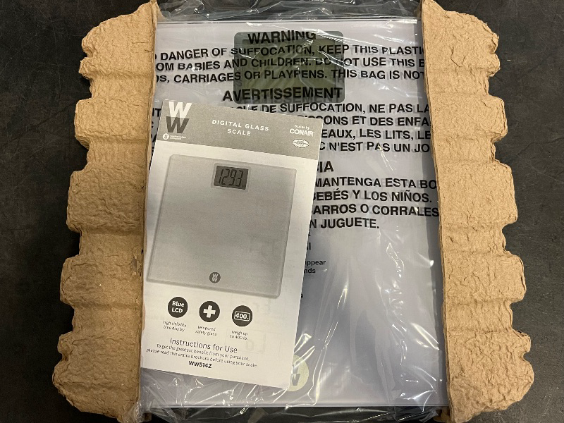 Photo 1 of Conair WW Digital Glass Scale with Jumbo 2" Backlit Display, 11-13/16" X 11-13/16", White
