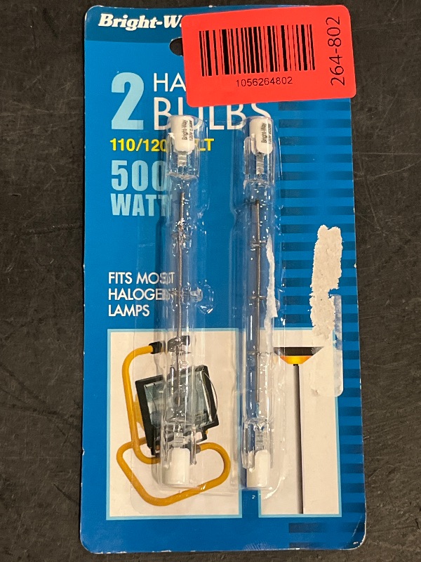 Photo 1 of Bright Way, H500X2, 500 JCD, 2 Pack, 500 Watt, 120 Volt, Clear, Double Ended Halogen Light Bulb