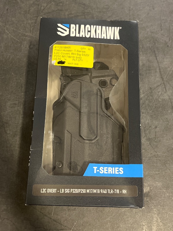 Photo 1 of BlackHawk T-Series L2C Overt Gun Belt Holster Kit, LB Sig P320 TLR7/8/P250/M17/M18, Right Hand, Black, 411261BKR
