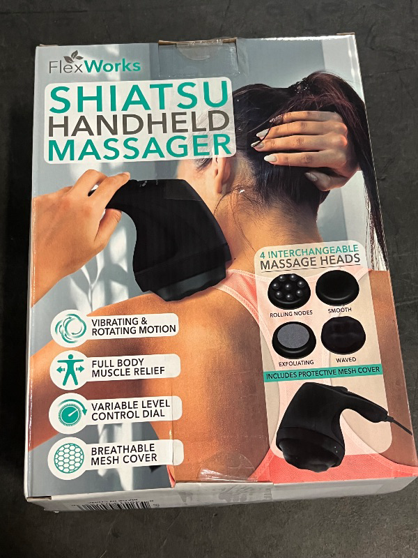 Photo 1 of Handheld Shiatsu Massager with Variable Speed Settings for Back & Neck
