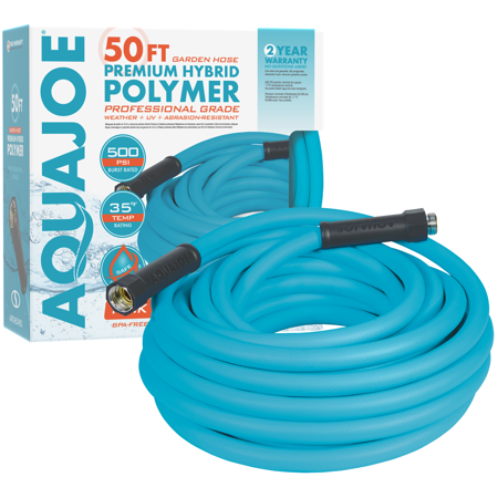 Photo 1 of Aqua Joe 50-Foot X 5/8-Inch Hybrid Flex Professional-Grade Hose Standard
