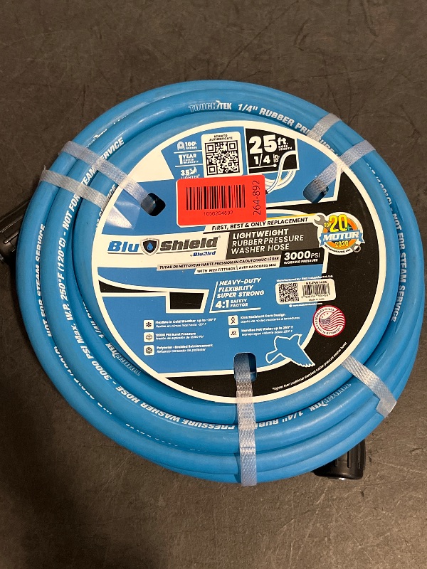 Photo 1 of 25ft  BluShield Pressure Washer Hose 1/4" Diameter