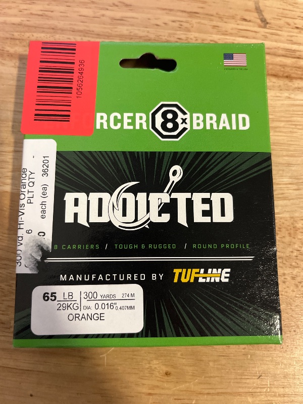 Photo 1 of ADX Enforcer 8x Braided Line , Orange, 65lbs, 300 Yards
