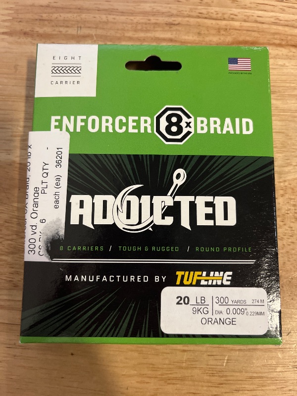 Photo 1 of ADX Enforcer 8x Braided Line, Nuclear Orange , 20Lbs , 300Yds 