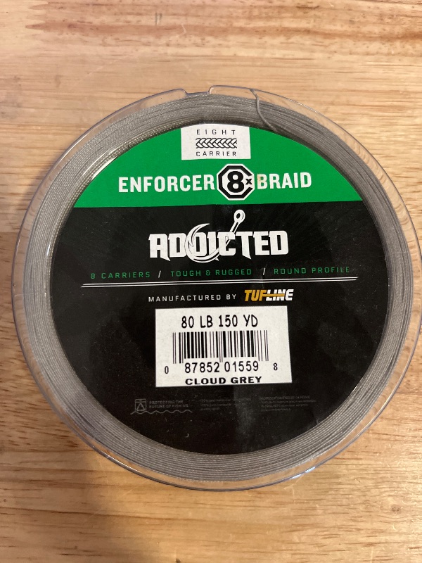 Photo 1 of ADX Enforcer 8x Braided Line, Cloud Grey , 80Lbs 150 Yrds