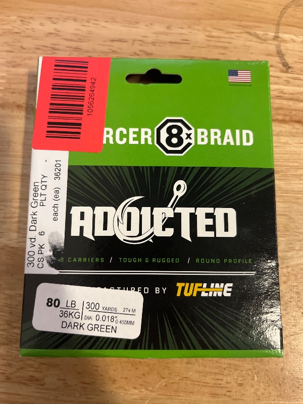 Photo 1 of ADX Enforcer 8x Braided Line , Dark Green , 80 Lbs , 300 Yards
