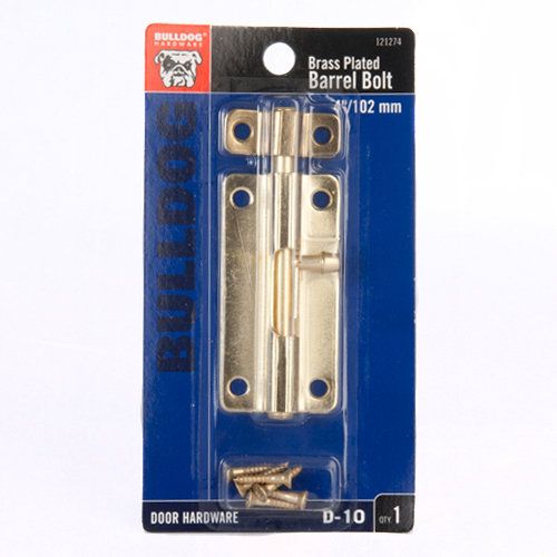 Photo 1 of Bulldog 4" Brass Plated Barrel Bolt
