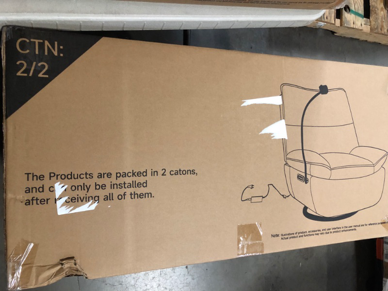 Photo 1 of Swivel Rocker Recliner Chair, Oversized Armless Recliner with Phone Holder & USB Port, Power Recliner Chair for Adults, Cross Legged Glider Rocking Chair for Living Room, Chenille Beige