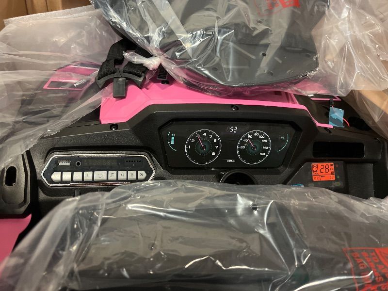 Photo 1 of 24V Ride on Toys 4WD Ride on Cars with Remote Control, 1 Seater Electric Car for Kids, Power Car Wheels, UTV w/ 4 Motors, Music, Lights, 3 Speeds, Pink
