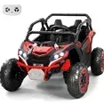 Photo 1 of 24V Ride on Toys 4WD Ride on Cars with Remote Control, 1 Seater Electric Car for Kids, Power Car Wheels, UTV w/ 4 Motors, Music, Lights, 3 Speeds, Red