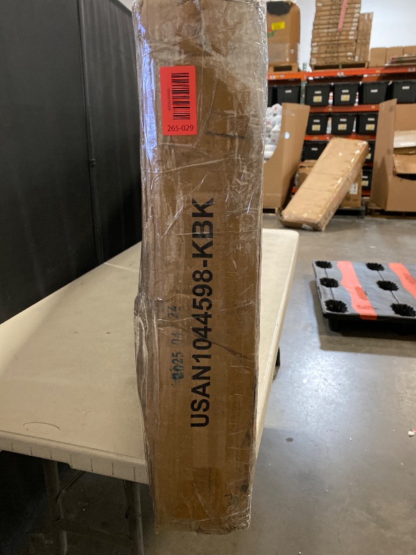 Photo 1 of Allewie Full Size Velvet Bed Frame/Vertical Channel Tufted Wingback Headboard/Upholstered Platform Bed/Strong Wooden Slats/No Box Spring Needed/Easy Assembly/Black
