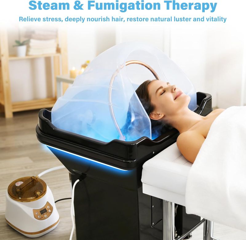 Photo 1 of Head Spa Equipment - 2000W Heating Tank, 60L Large Water Tank, Fumigation Function, 800W Circulation Heating & Dual Control Panels for SPA/Beauty Salon/Massage Parlor