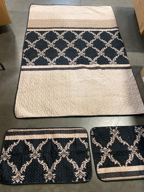 Photo 1 of 3pcs Extra Large luxury bedspread set romantic vine pattern print