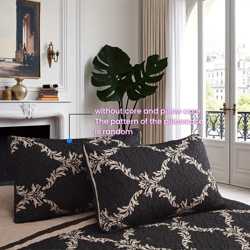 Photo 1 of 3pcs Extra Large luxury bedspread set romantic vine pattern print