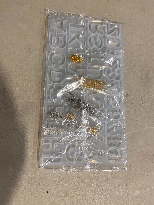 Photo 1 of Alphabet Silicone Molds for Resin Letter Number Epoxy Casting Molds Keychain Making Kit