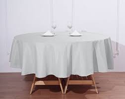 Photo 1 of 1pc Round Tablecloth Suitable for Indoor/Outdoor Use - White Minimalist Table Cover with Plain Background, Fabric, - Modern Decor, Dining Table, Round Base Tables - Fits for Home, Office, Restaurant, 2D Flat