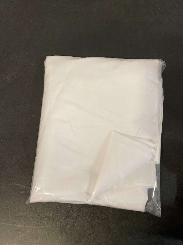 Photo 1 of 1pc Round Tablecloth Suitable for Indoor/Outdoor Use - White Minimalist Table Cover with Plain Background, Fabric, - Modern Decor, Dining Table, Round Base Tables - Fits for Home, Office, Restaurant, 2D Flat