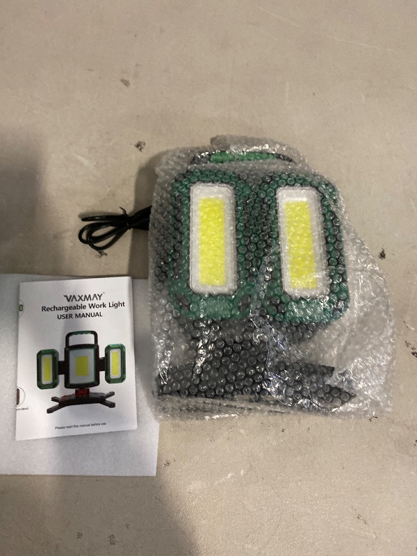 Photo 1 of 50W 5000LM Rechargeable Work Light, 3-in-1 Magnetic Work Light with Detachable 2 Floodlights, 9 Modes, Foldable&360° Rotatable IP65 Portable LED Worklight with Hooks for Jobsite Garage Car Repairing