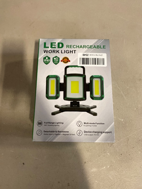 Photo 1 of 50W 5000LM Rechargeable Work Light, 3-in-1 Magnetic Work Light with Detachable 2 Floodlights, 9 Modes, Foldable&360° Rotatable IP65 Portable LED Worklight with Hooks for Jobsite Garage Car Repairing