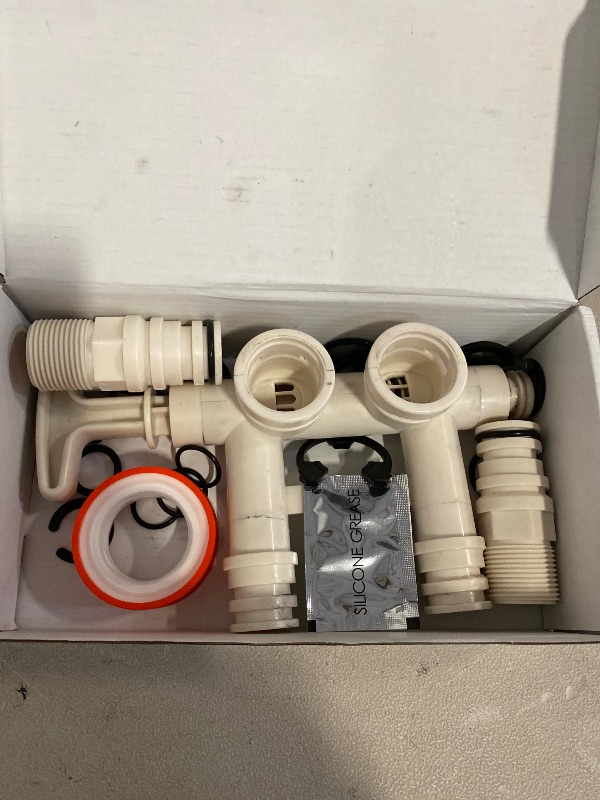 Photo 1 of 7345388,Water Softener Bypass Valve Assembly Kit with (2) Adapters, (4) Clips, and (4) O-rings, Compatible with Kenmore, GE, Whirlpool, Morton, NorthStar, EcoWater, EcoPure and More