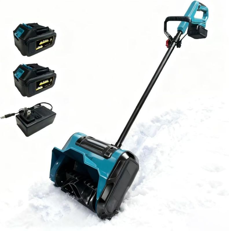 Photo 1 of 10-Inch Cordless Snow Shovel, 21V Battery Snow Blower with 2X 4.0Ah Batteries & Charger, 6-Inch Depth,20FT Throw Distance Electric Snow Blower for Deck, Patio, Sidewalk, Driveway