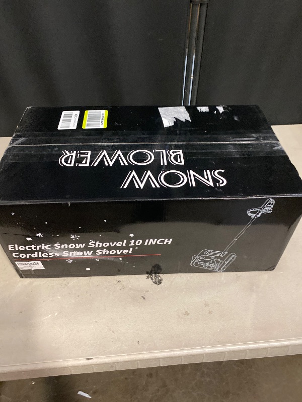 Photo 1 of 10-Inch Cordless Snow Shovel, 21V Battery Snow Blower with 2X 4.0Ah Batteries & Charger, 6-Inch Depth,20FT Throw Distance Electric Snow Blower for Deck, Patio, Sidewalk, Driveway