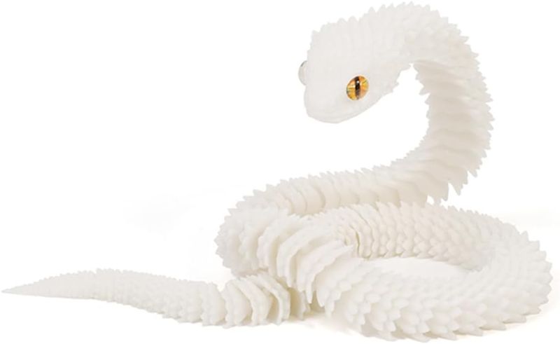 Photo 1 of 3D Printed Articulated Viper Snake Figurine – 23.6-Inch Poseable Desk Decor, Collectible Model for Adults