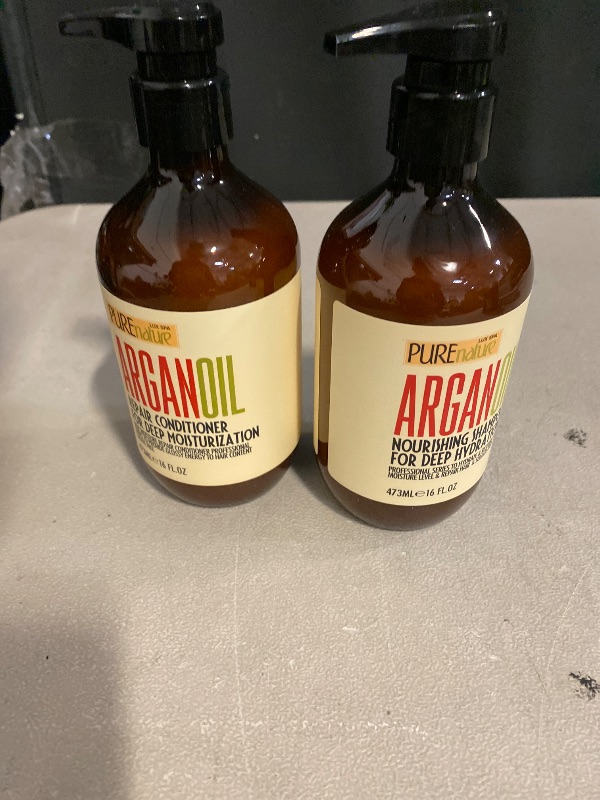 Photo 1 of Argan Oil Shampoo and Conditioner Set - Sulfate Free Moroccan Care with Keratin - For Curly, Straight, Dry and Damaged Hair - Moisturizing, Hydrating, Anti Frizz Salon Technology