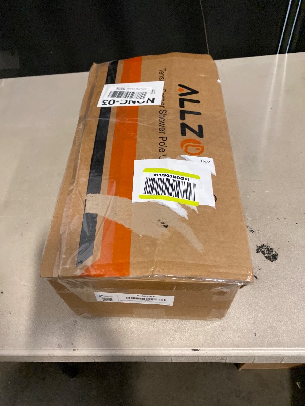 Photo 1 of ALLZONE Corner Shower Caddy Tension Pole, Extendable Rustproof Stainless Steel Pole & 4-Tier Adjustable Shelves for Easy Drainage and Built-to-Last Stability, 34 to 116 Inch, Black