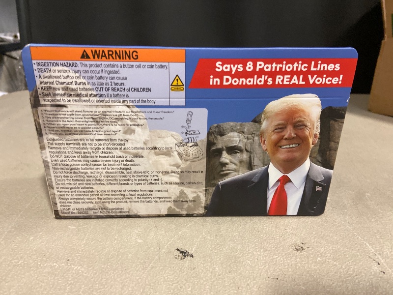 Photo 1 of Donald Trump Mount Rushmore Talking Statue - Says 8 Lines in Trump's Real Voice, Funny Political Desk Gift & Paperweight for Republicans, Patriotic Collectible for Offices & Man Caves
