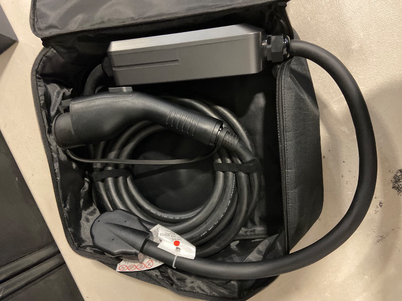 Photo 1 of Level 2 EV Charger, 40A, 110V-240V, Portable Charger for Home/Outdoor,NEMA14-50 Plug and NEMA 5-15 Adapter 25ft, Delay Timer, Compatible with All J1772 Electric Cars/PHEV (Tesla Need Adapter)