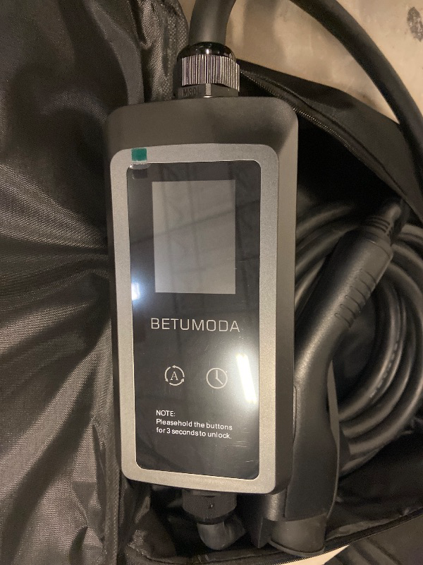 Photo 1 of Level 2 EV Charger, 40A, 110V-240V, Portable Charger for Home/Outdoor,NEMA14-50 Plug and NEMA 5-15 Adapter 25ft, Delay Timer, Compatible with All J1772 Electric Cars/PHEV (Tesla Need Adapter)