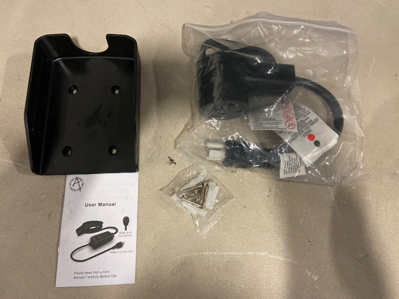 Photo 1 of Level 2 EV Charger, 40A, 110V-240V, Portable Charger for Home/Outdoor,NEMA14-50 Plug and NEMA 5-15 Adapter 25ft, Delay Timer, Compatible with All J1772 Electric Cars/PHEV (Tesla Need Adapter)