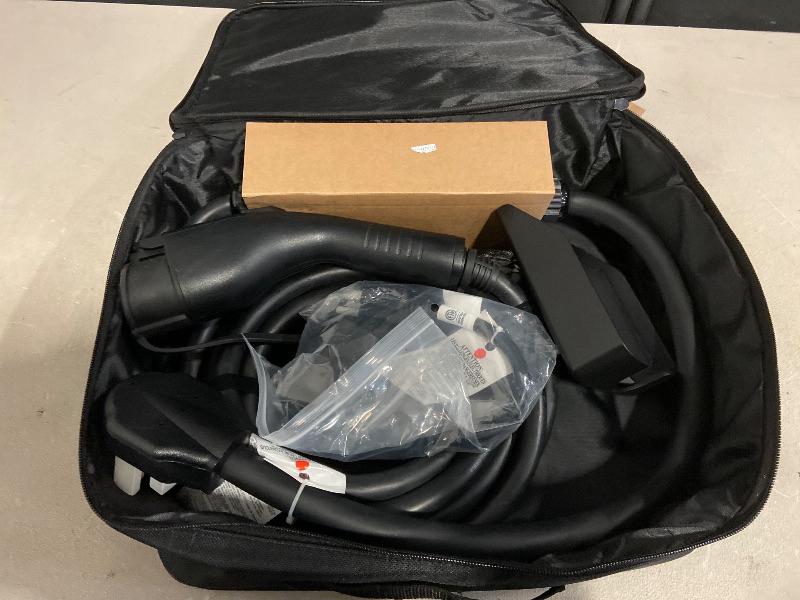 Photo 1 of Level 2 EV Charger, 40A, 110V-240V, Portable Charger for Home/Outdoor,NEMA14-50 Plug and NEMA 5-15 Adapter 25ft, Delay Timer, Compatible with All J1772 Electric Cars/PHEV (Tesla Need Adapter)