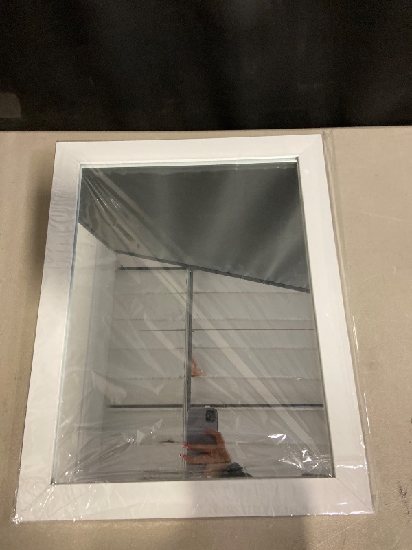 Photo 1 of Amazon Basics Rectangular Wall Mount Mirror for Bedroom, Living Room, Entryway, Standard Trim, 16" x 20", White
