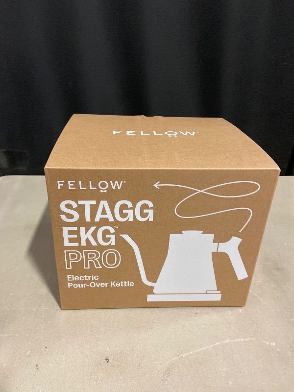 Photo 1 of Fellow Stagg EKG Pro Electric Gooseneck Kettle - Pour-Over Coffee and Tea, Quick Heating, Precise Temperature Control, Scheduling, Built-in Brew Timer, Matte White, 0.9 Liter
