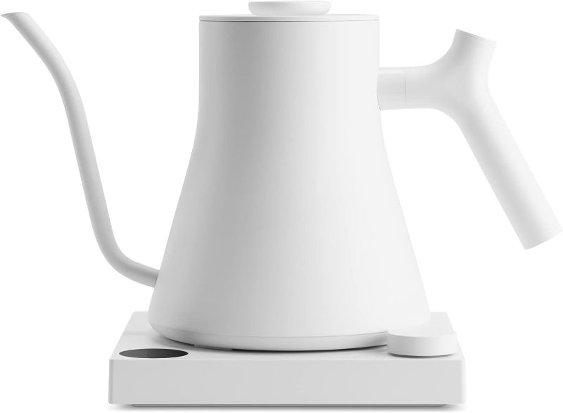 Photo 1 of Fellow Stagg EKG Pro Electric Gooseneck Kettle - Pour-Over Coffee and Tea, Quick Heating, Precise Temperature Control, Scheduling, Built-in Brew Timer, Matte White, 0.9 Liter
