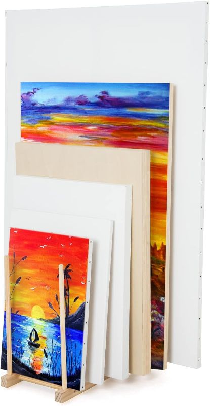 Photo 1 of Falling in Art Large Wooden Art Storage Rack - Canvas Drying Stand for Artworks, Frames, Canvases, Drawing Boards, Prints, Panels, Paintings Display
