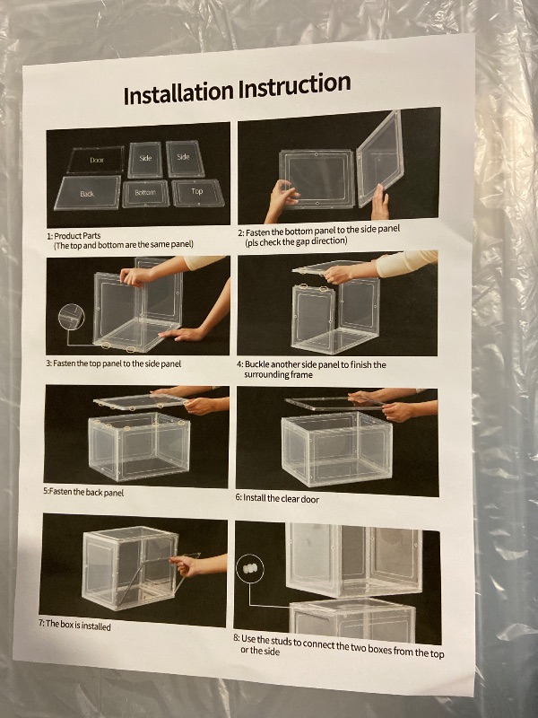 Photo 1 of Boot Storage Organizer Tall Boot Shoe Storage Box for Closet 4 Pack Super Large Plastic Boots Container for Storage, Stackable Display Case for Collectibles, Backpack, Helmet, White, XXXXL