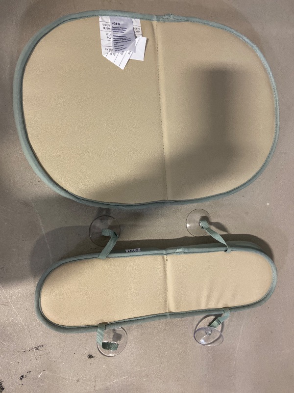 Photo 1 of Lalo Knee & Elbow Saver - Foldable Padded Cushions for Bathtime Relief, Quick-Dry, Suction Cups for Stability, Bath Kneeler and Elbow Rest Pad Set 17 x 11.5 in Knee Pad & 16 x 4.5 in Elbow Pad - Sage