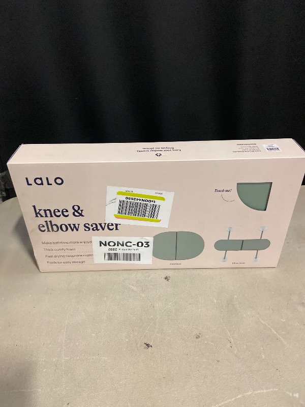 Photo 1 of Lalo Knee & Elbow Saver - Foldable Padded Cushions for Bathtime Relief, Quick-Dry, Suction Cups for Stability, Bath Kneeler and Elbow Rest Pad Set 17 x 11.5 in Knee Pad & 16 x 4.5 in Elbow Pad - Sage