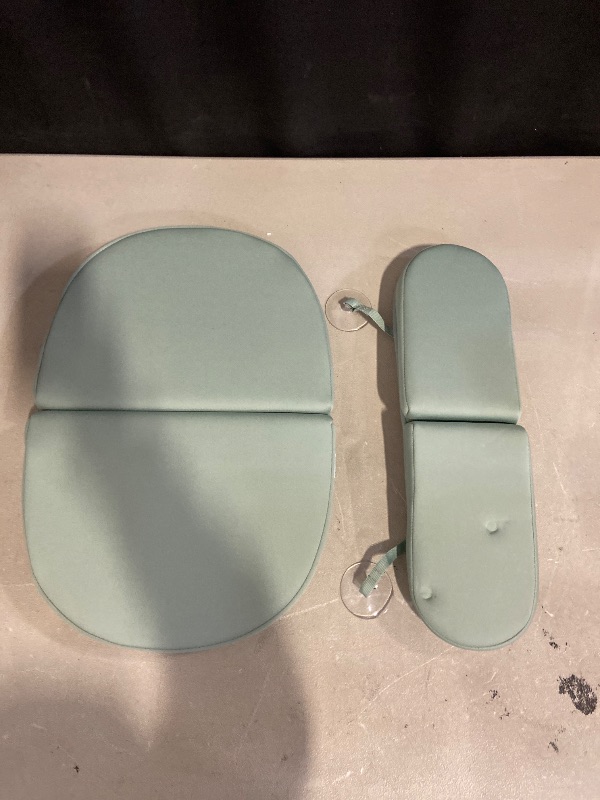 Photo 1 of Lalo Knee & Elbow Saver - Foldable Padded Cushions for Bathtime Relief, Quick-Dry, Suction Cups for Stability, Bath Kneeler and Elbow Rest Pad Set 17 x 11.5 in Knee Pad & 16 x 4.5 in Elbow Pad - Sage