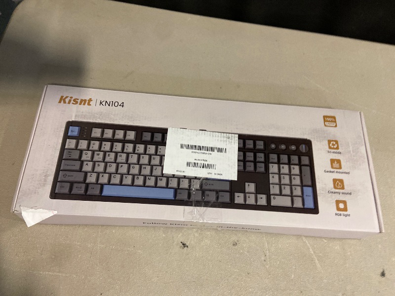 Photo 1 of KN104 Wireless Mechanical Gaming Keyboard, 100% Full Size 104 Keys with Number Pad, Custom RGB Backlit, Creamy Sound, Hot Swappable, Bluetooth/2.4GHz/USB-C for Win/Mac/PC (Carbon Black)
