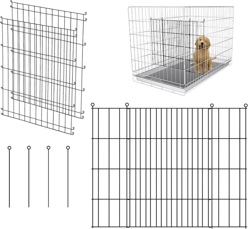 Photo 1 of Dog Crate Divider Panel - 2 Pack Black Metal, Compatible with 42"-48" & Other Crate Sizes, 28" H x Adjustable Width 19.96"-36.61"(Dog Crate NOT Included)
