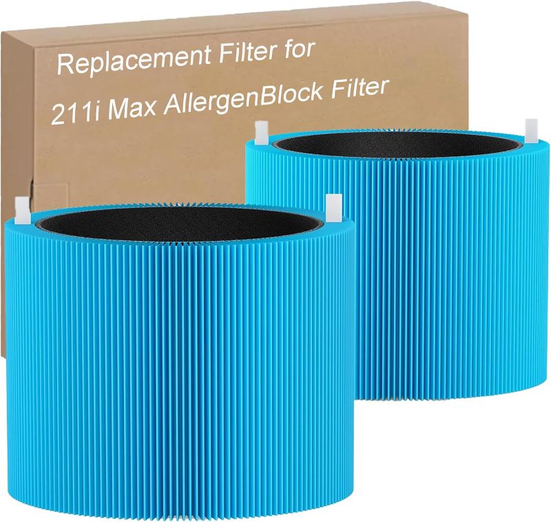 Photo 1 of 211i Max AllergenBlock Replacement Filter Compatible with Blue Pure 211i Max Air Purifier, Premium Filter and Activated Carbon for Blue Pure 211i Max, Compare to part # F2MAX 2pack
